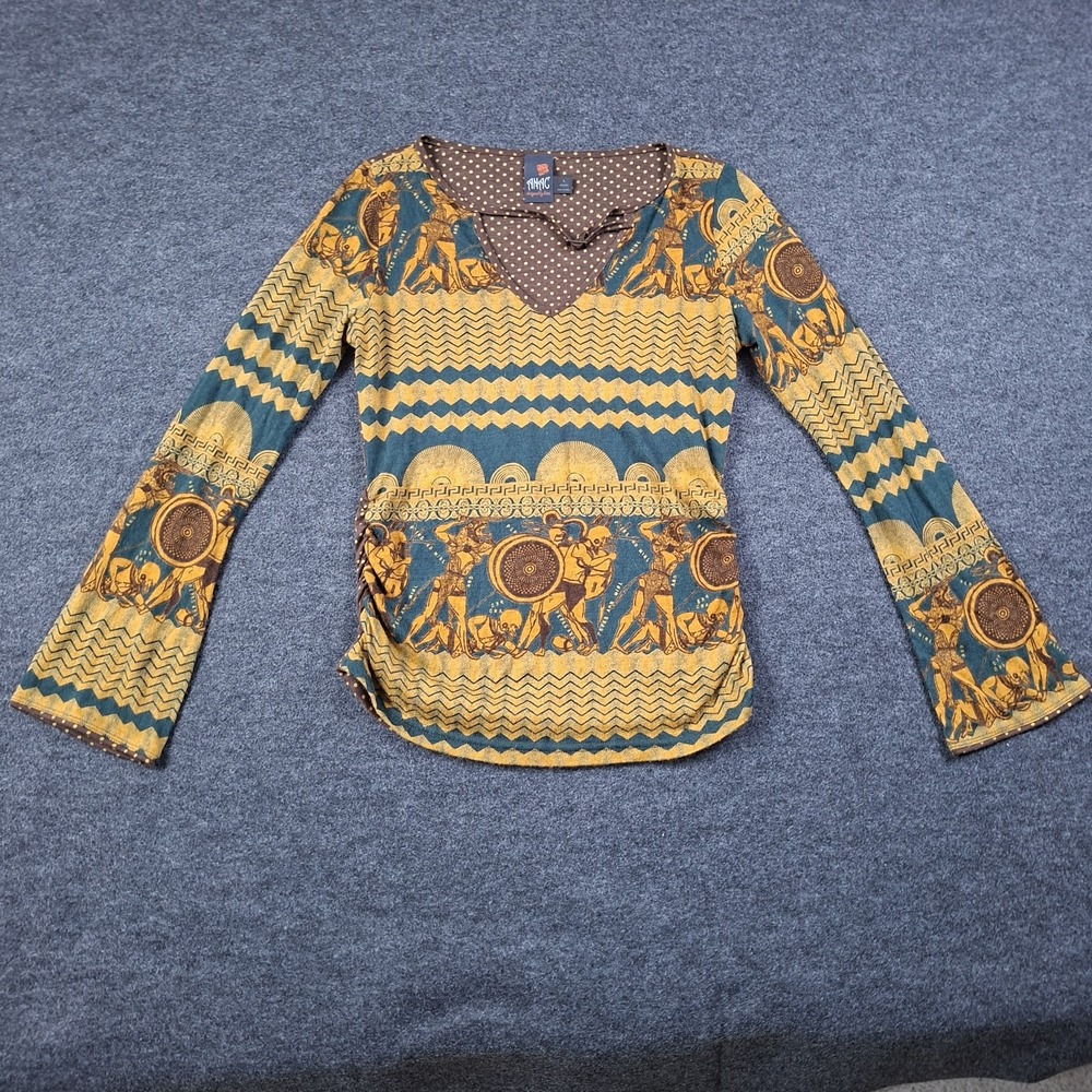 ANAC by Kimi Women's Wool Blend Top Warrior Size L Lightweight Bell Sleeve Layer